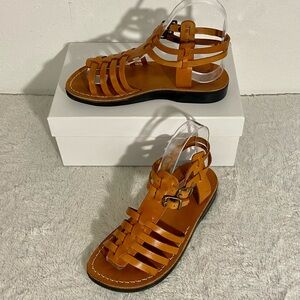 Jerusalem Sandals Leah Tan Leather Gladiator Sandals Size 36 EU (US 5)